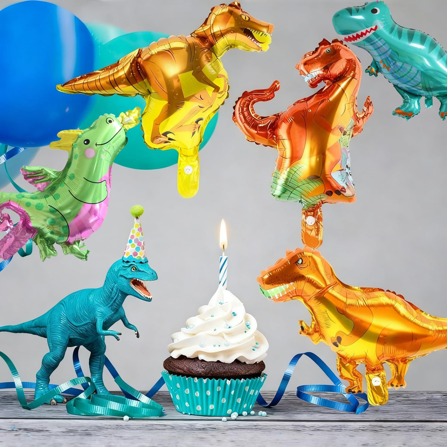 Dinosaur Birthday Decorations, 104 Piece Dinosaur Party Decorations for Boys Dino Birthday Party Supplies Set Include Banner Balloons Cake Toppers