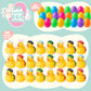 JOYIN 24 Pcs Prefilled Easter Eggs with Rubber Ducks, Variety Duckies for Easter Egg Hunt, Kids Basket Stuffer, Bath Toy Party Favors, Classroom Prize