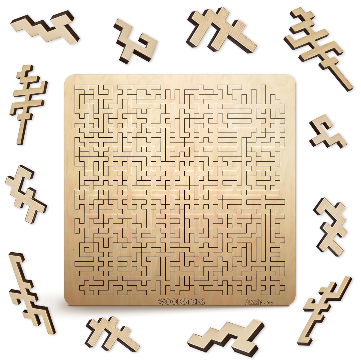 WOODSTERS Mind Bending Wooden Jigsaw Puzzle - Difficult Challenging Impossible Puzzles for Adults, Advanced Hard Jigsaw Puzzles - Aztec Labyrinth