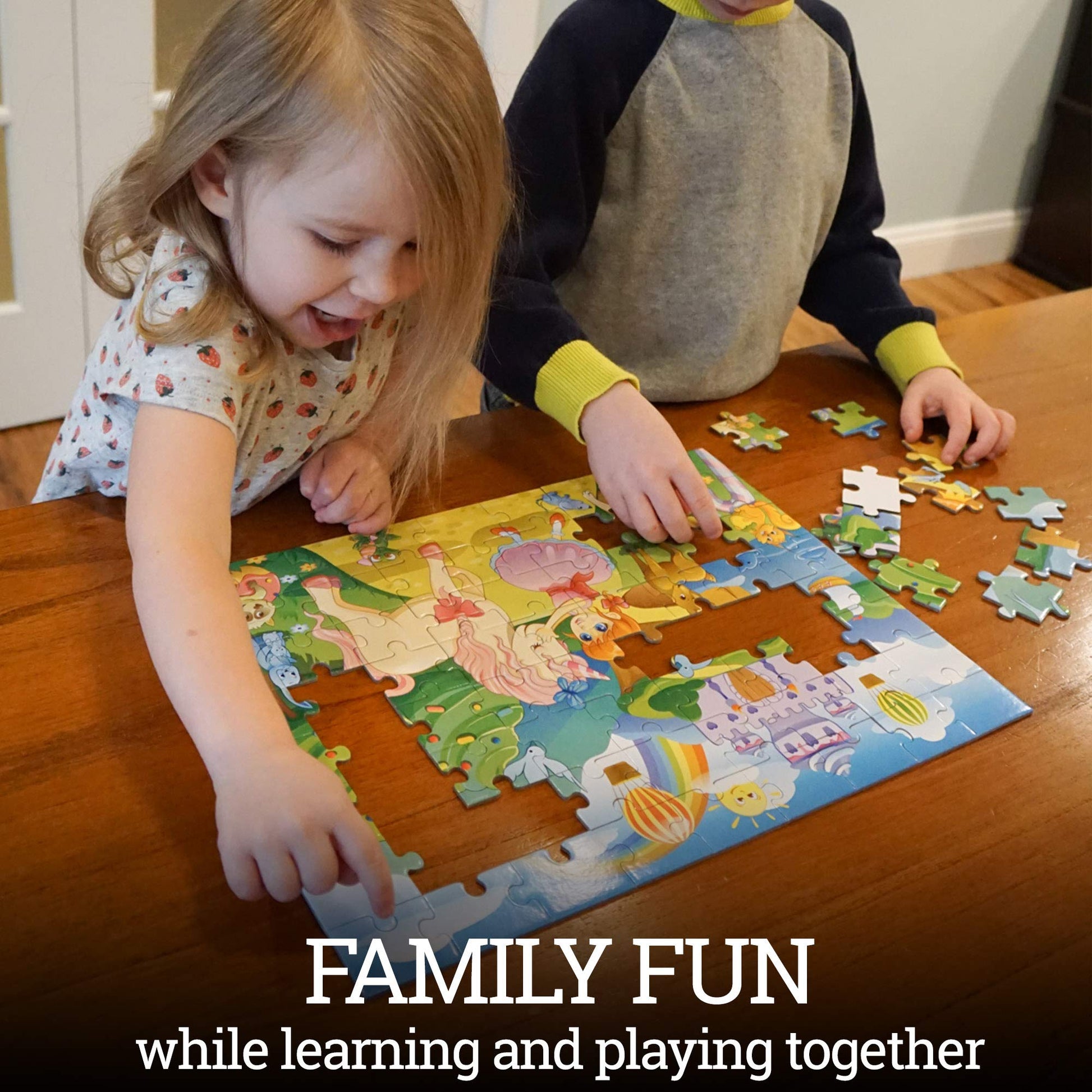 HomeWorthy Puzzles for Kids Ages 4-8 Kids Jigsaw Puzzles 72 Piece Toddler Princess Puzzle Unicorn Jigsaw Puzzle with Thick Pieces and Sturdy Box