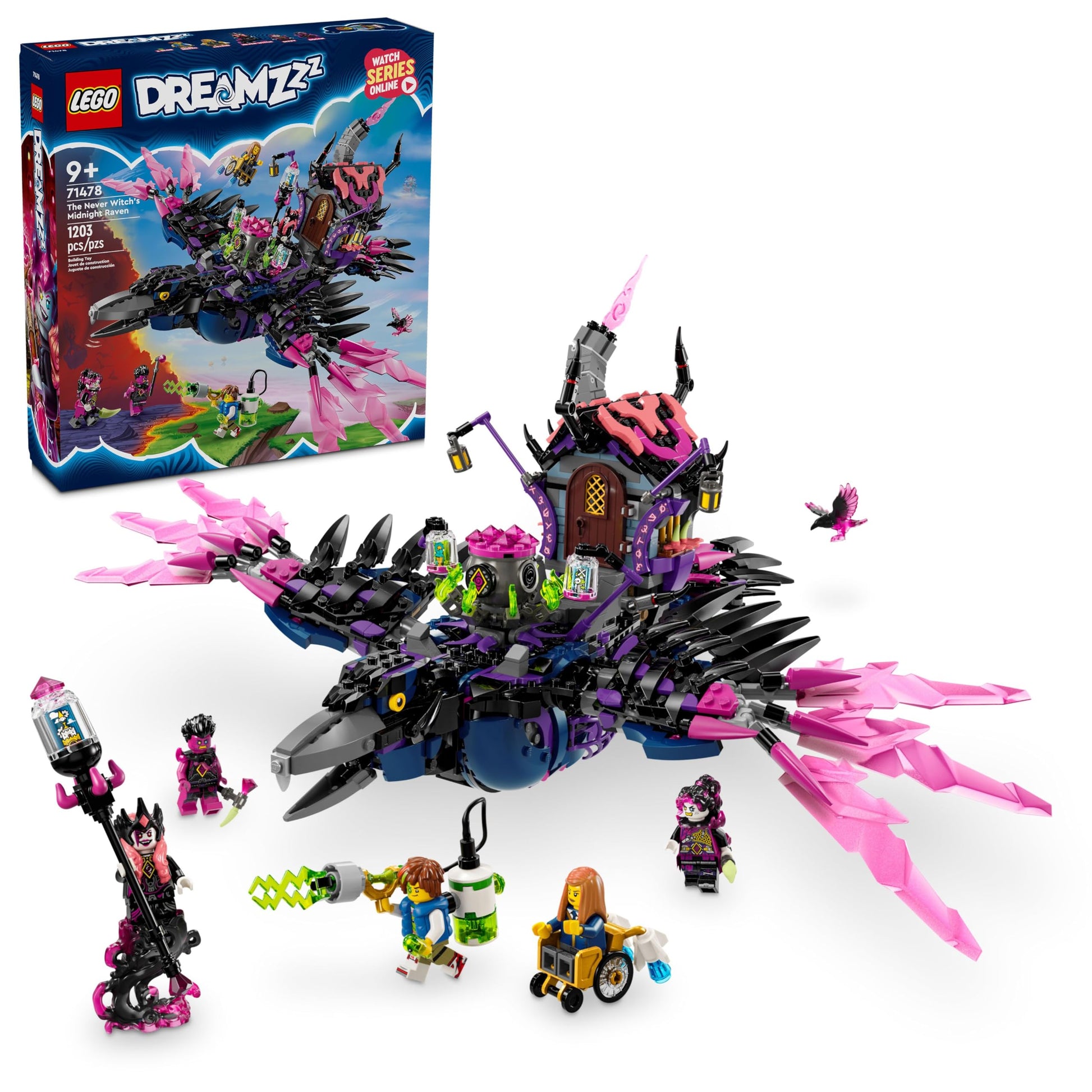 LEGO DREAMZzz The Never Witch’s Midnight Raven Building Toys - Birthday Gift for Boys & Girls, Age 9+ - Kids Toys with 3 Building Options & 5