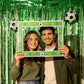 Soccer Party Decorations - Green Silver Streamers Backdrop Banner, 4 Pack