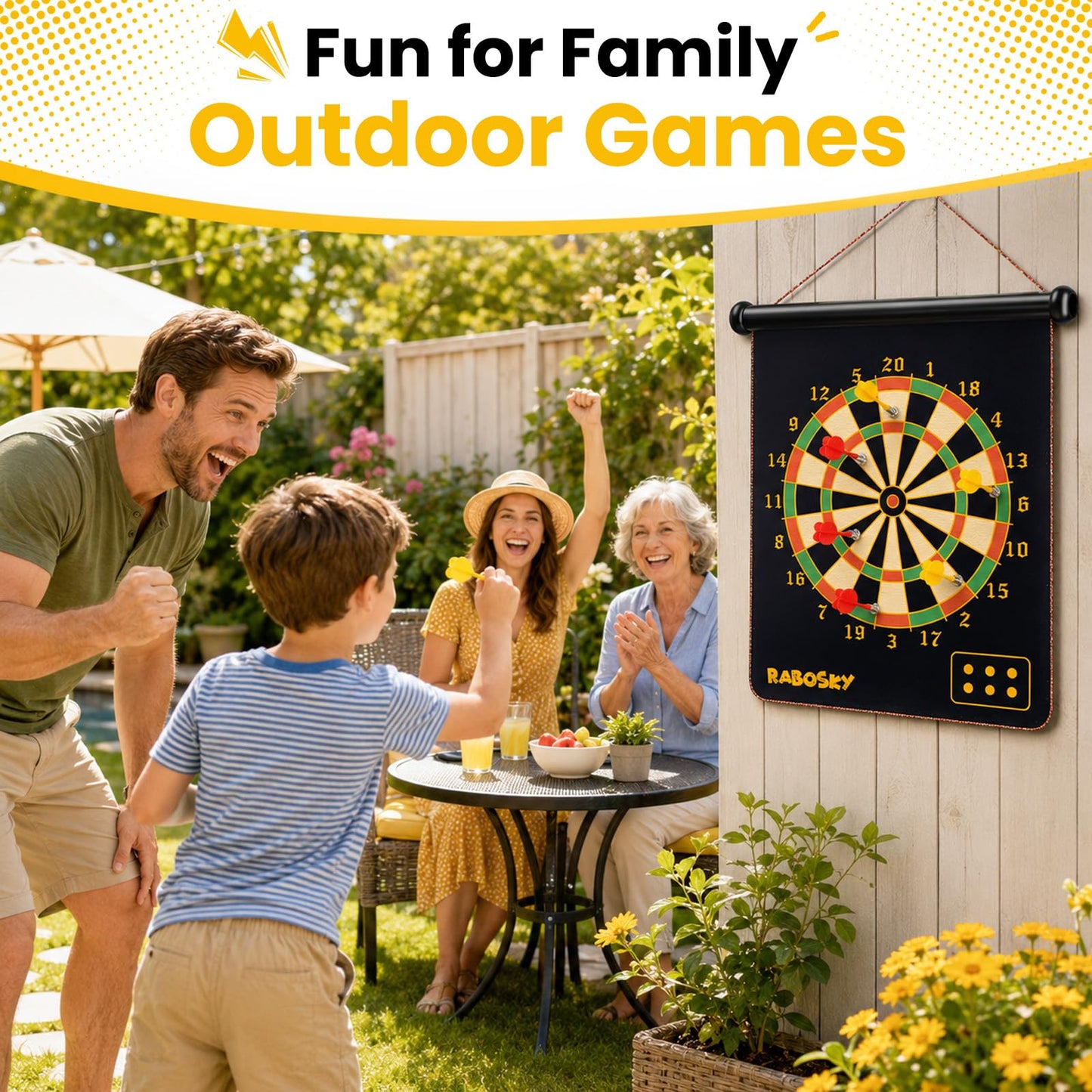 RaboSky Magnetic Dart Board for Kids, Magnetic Dartboard for Boys Toys Age 8-12, Gifts for Teen Boys 8 9 10 11 12 13 14 Years Old Birthday, Magnet