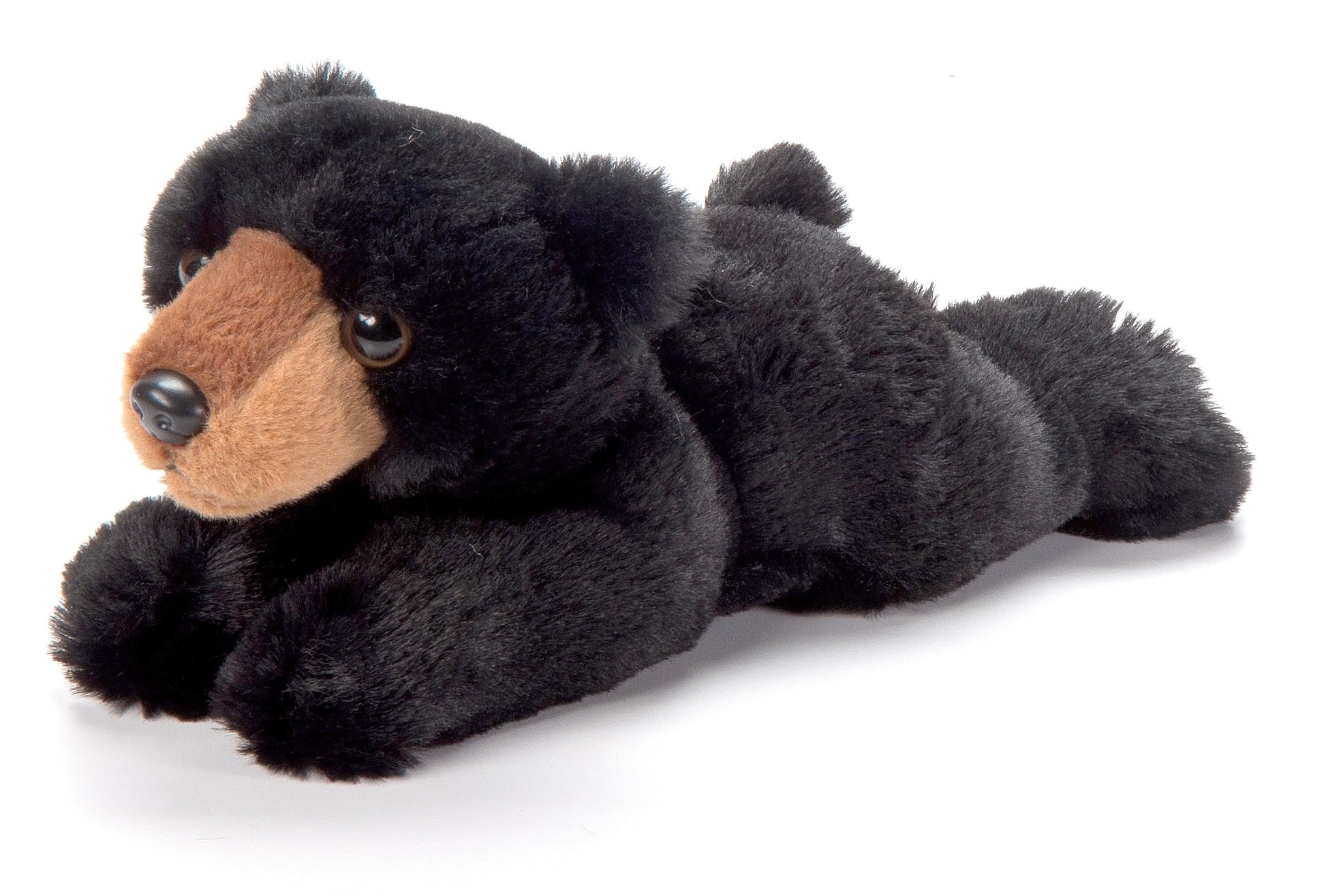 The Petting Zoo Black Bear Stuffed Animal Plushie, Gifts for Kids, Wildlife Animals, Floppy Black Bear Plush Toy, 12 inches