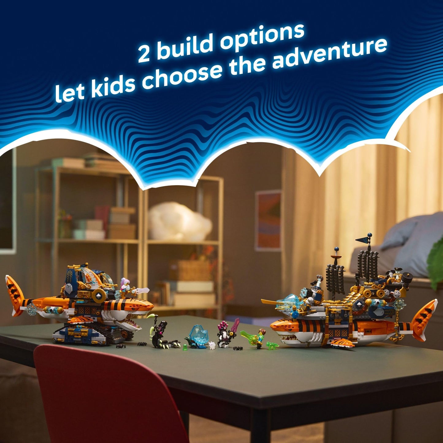 LEGO DREAMZzz Tiger Shark Tank Building Toy for Boys & Girls - Ages 9+ - Pretend Play Set for Kids, Ages 9+, W/2 Build Options - Includes 5