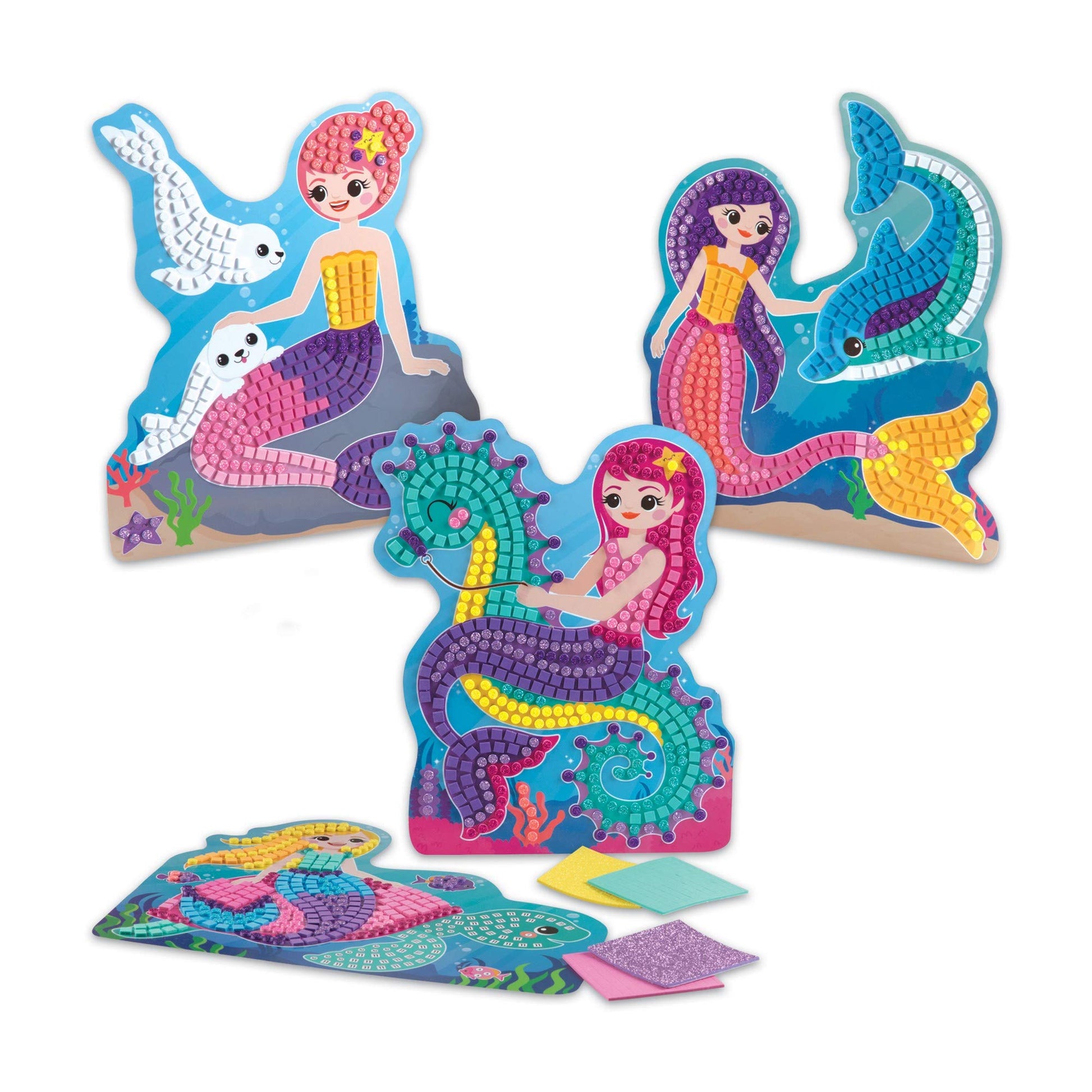 ORB The Factory Sticky Mosaics Mermaids Blue/Yellow/Orange/Purple, 12' x 2' x 10.75'