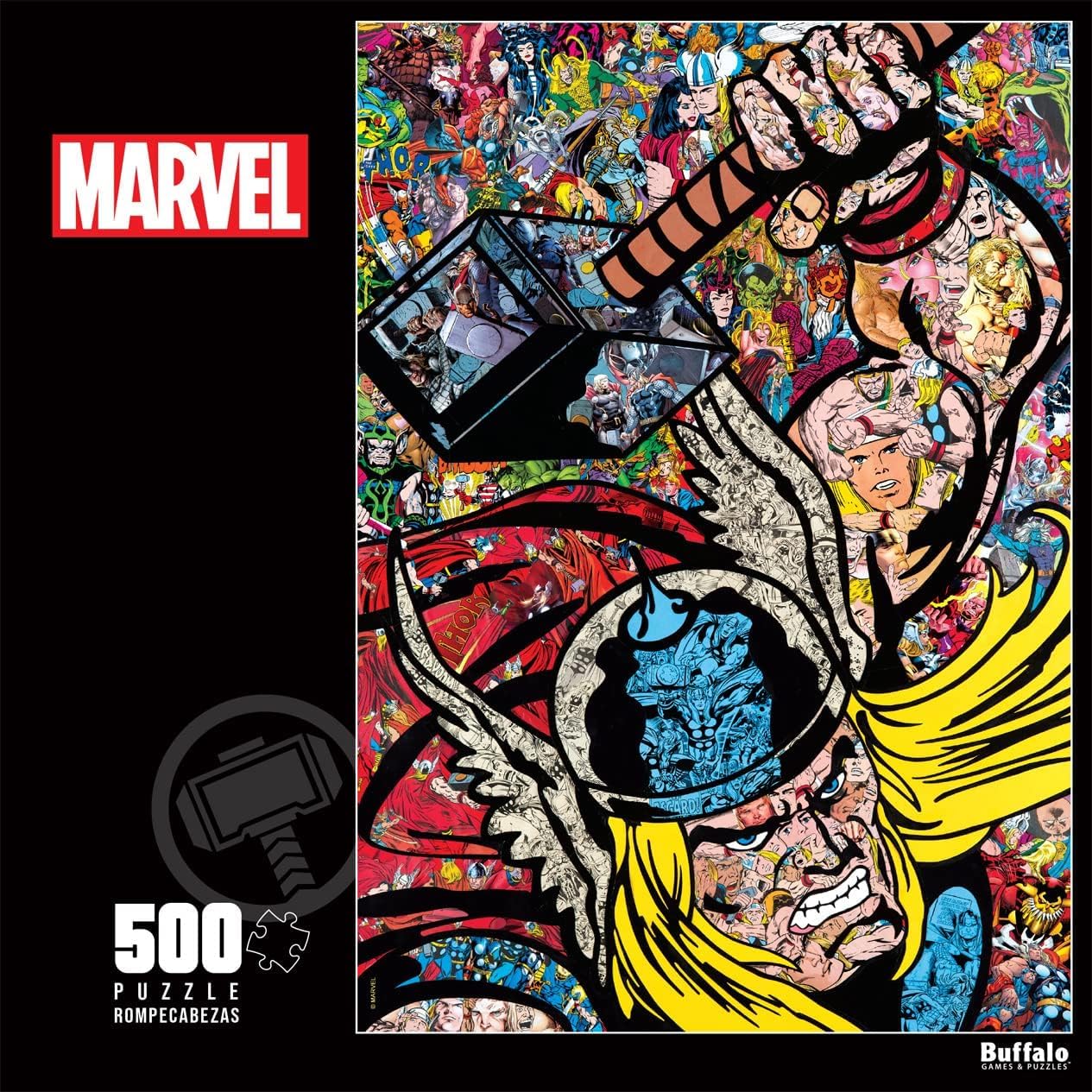 Buffalo Games - Marvel - Thor Collage - 500 Piece Jigsaw Puzzle for Adults -Challenging Puzzle Perfect for Game Nights - Finished Size is 21.25 x