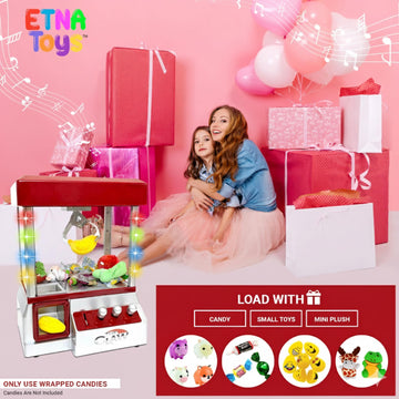Etna Electronic Arcade Claw Machine - Toy Grabber Machine with Flashing LED Lights and Sound