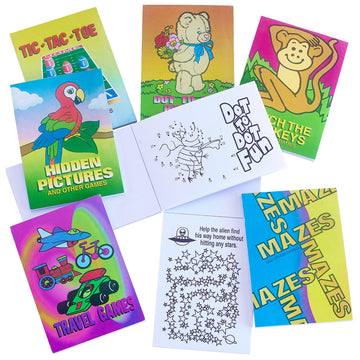Playbees Mini Game Books for Kids - 24 Pack - Assorted Educational Brain Games Booklets - Spark Learning and Entertainment Perfect for On The Go Fun