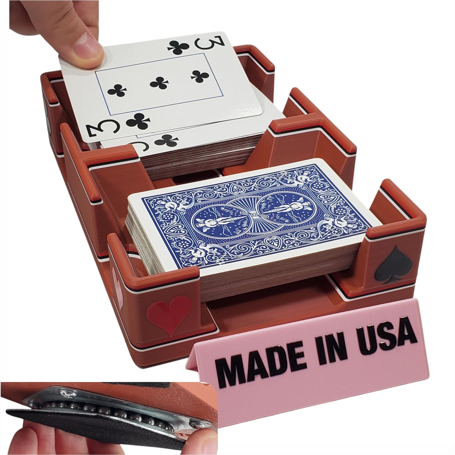 Ritzy 2 Deck Swivel Playing Card Tray, 1-2 Decks: US Made(Steampunk Copper)
