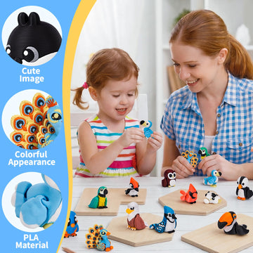 16pcs 3D Printed Animals Set Articulated Bird Toys Pinata Stuffers Goodie Bag Fillers Spring Bird Toys Pocket Pets Desk Pets Sensory Fidget Toys Gifts
