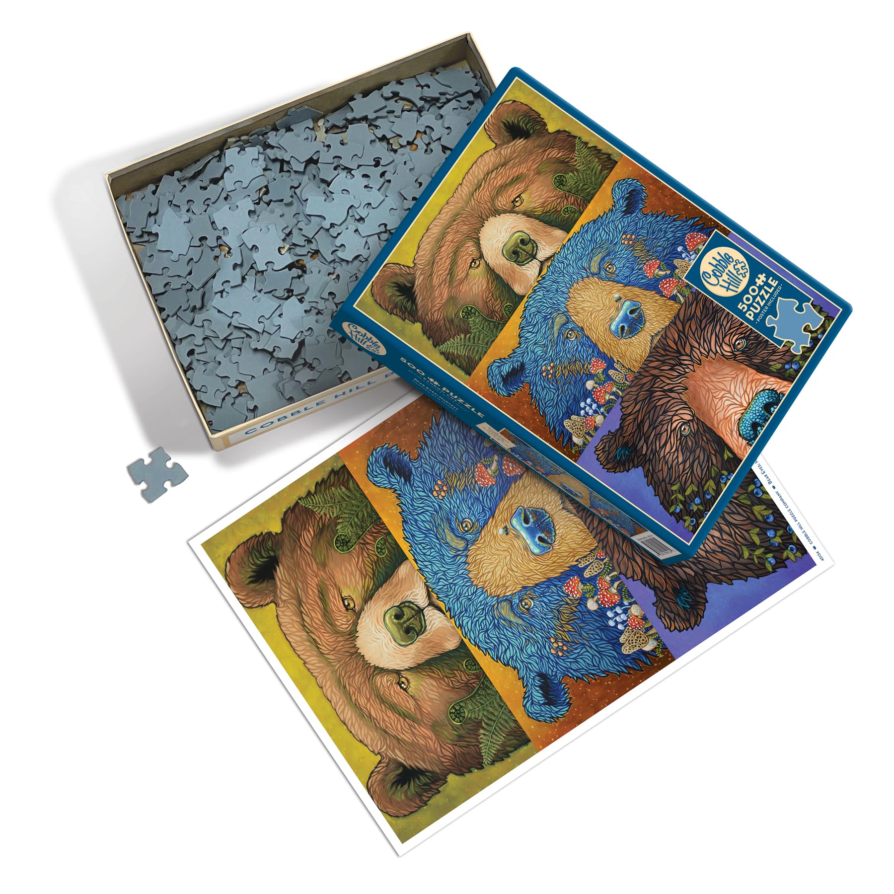 Cobble Hill 500 Piece Puzzle - Bear Eyes: Harvest - Sample Poster Included