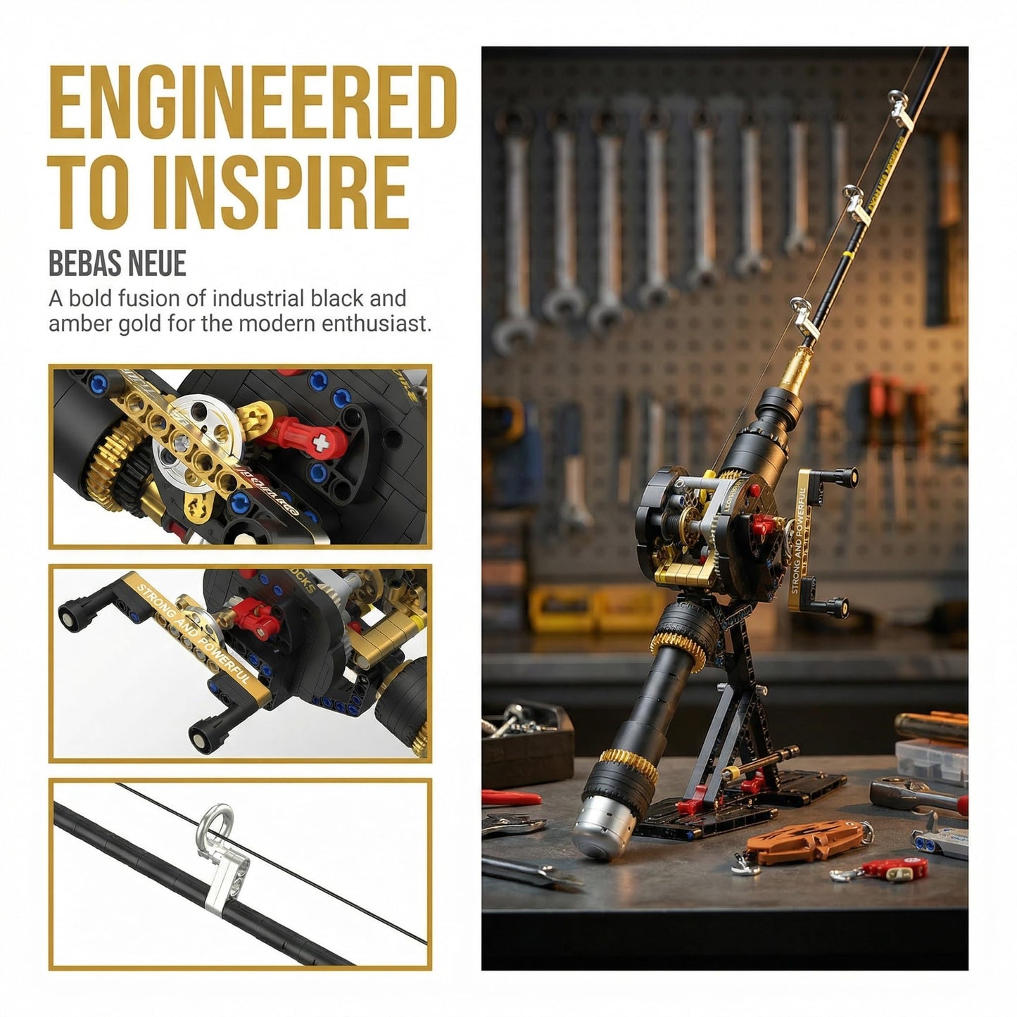 BYTLK Fishing Rod Building Block Set [589+] Pieces - Compatible with LEGO STEM Building Toys; Gift for Children, Adults, and Home Decor
