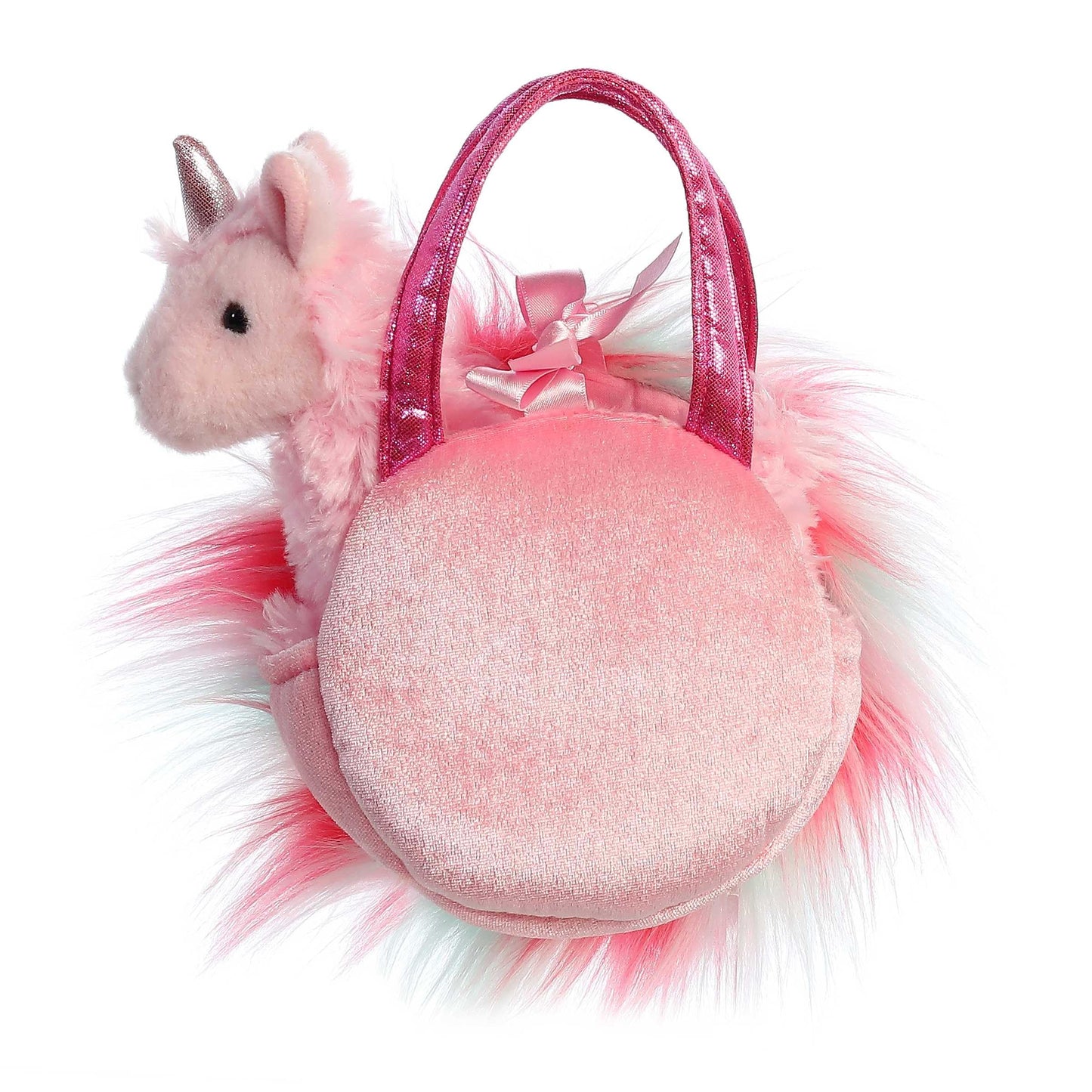 Aurora® Fashionable Fancy Pals™ Sparkle Heart Pink™ Llamacorn Stuffed Animal - Plush with Stylish Purse for Dress Up Fun - Perfect for Kids 3+ Years