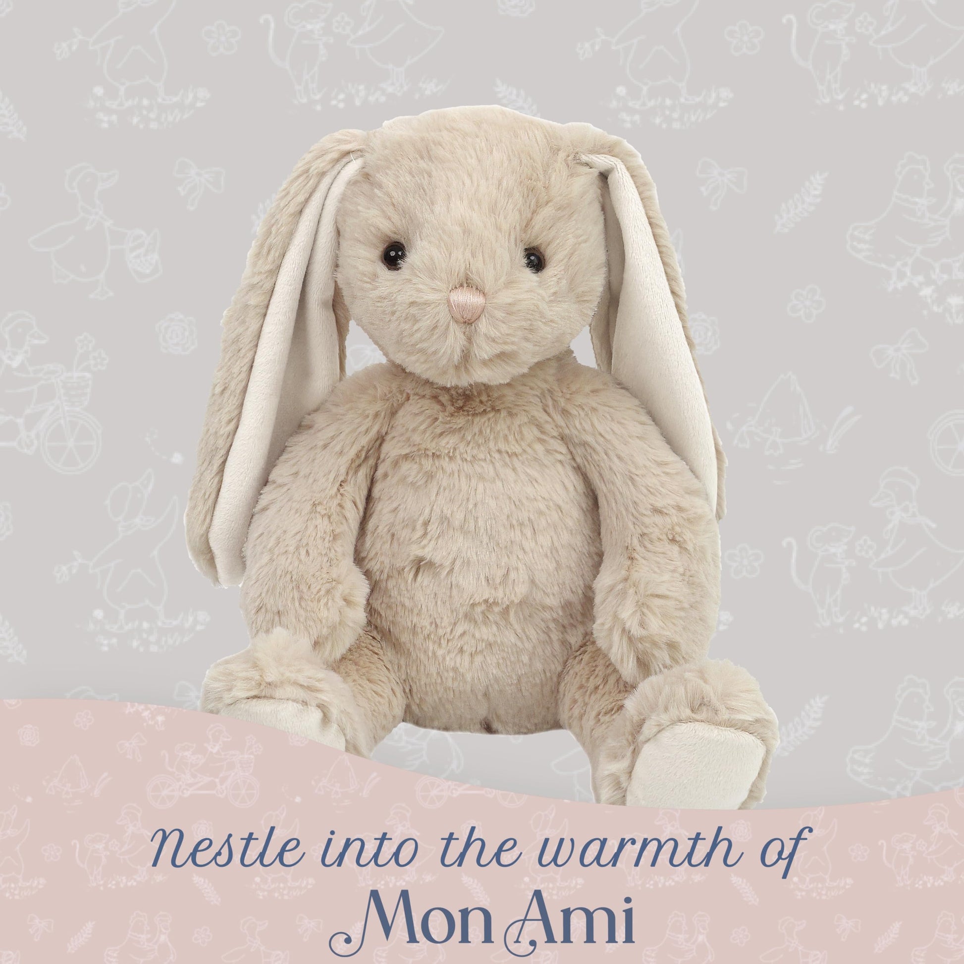 MON AMI Buffy The Bunny 14-Inch Stuffed Animal, Soft Rabbit Plush Toy