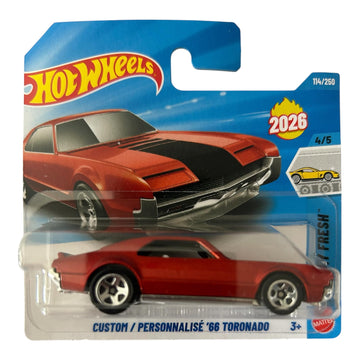 Hot Wheels Custom '66 Toronado [Red] Factory Fresh 4/5, 114/250, New for 2026! 1:64 Scale Diecast Toy Vehicle