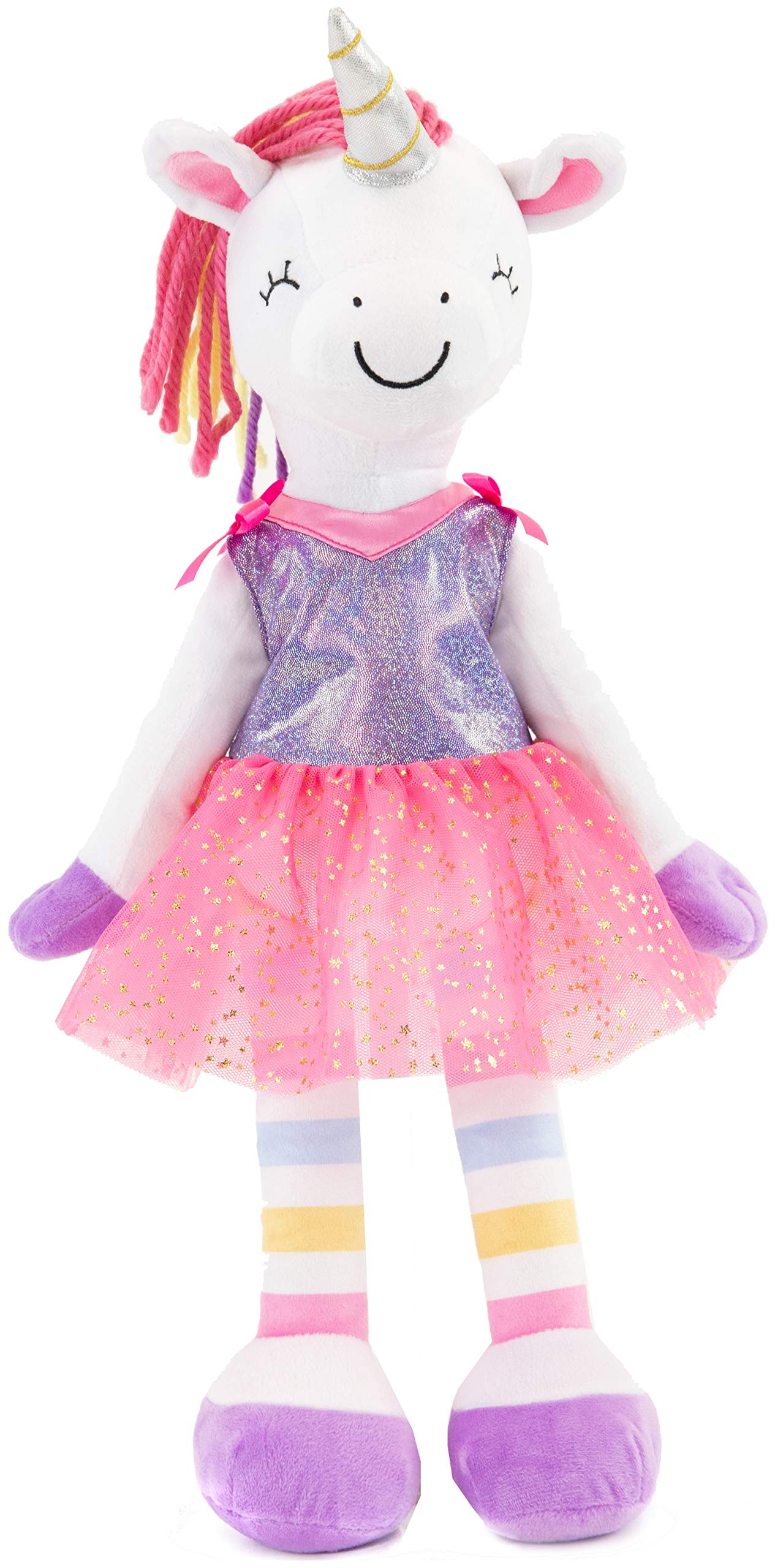 Plushible Soft Baby Doll Unicorn, 18 Inch - Plush Rag Doll with 2 Clothing Sets, My First Plush for Girls, Babies & Infants, Soft Baby Stuffed Toy