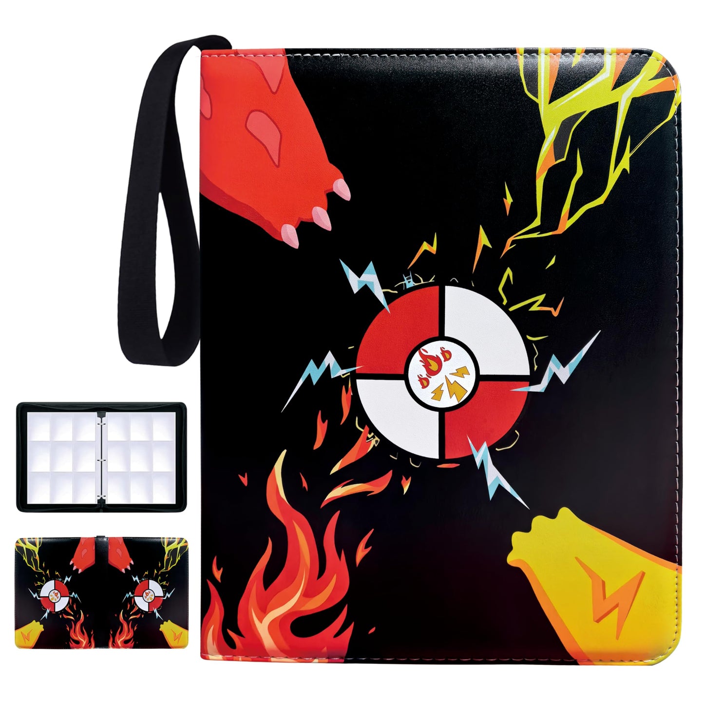 9 Pocket Card Binder,Trading Card Binder 900 Pockets,Card Collection Albums Holder,50 Removable Sleeves,Double Sided Pocket,with Zip and Portable