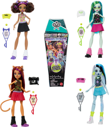 Monster High Buried Secrets Dolls and Accessories, Cozy Creepover Theme with Mystery Doll and 5 Unboxing Surprises (Characters May Vary)