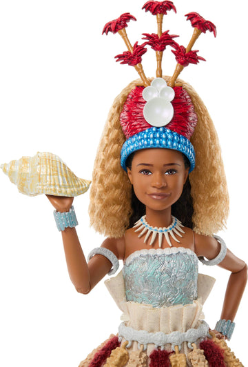 Mattel Disney Collector Moana Collectible Fashion Doll in Ceremonial Look w/Shell Accessory, for Kids & Collectors, Inspired by Live Action Movie