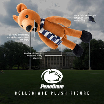 Plushible 14" Penn State University Nittany Lion Mascot Plush Figure Toy - College Football Plush Doll, Soft Stuffed Toy for Kids & Adults, Surface