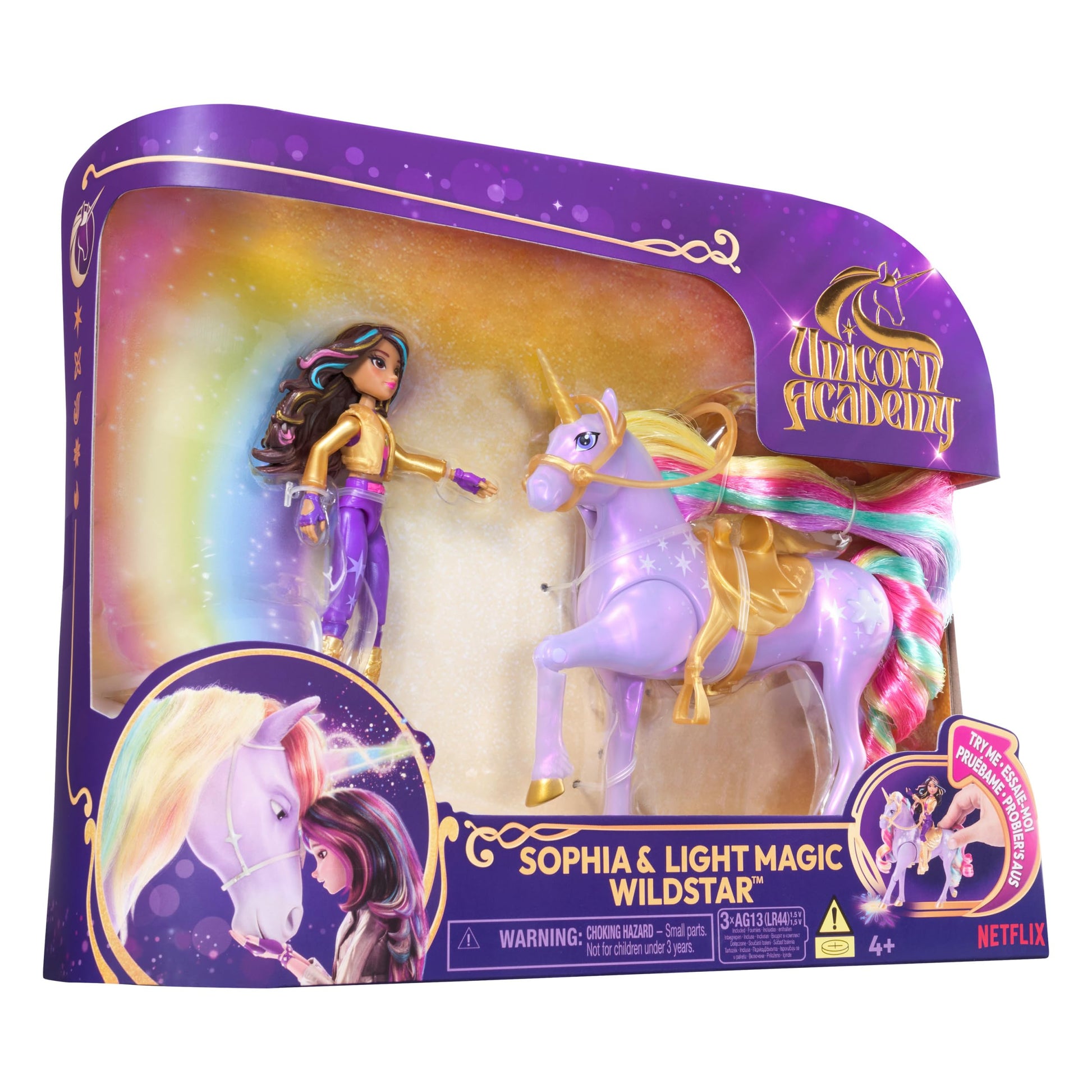 Academy Unicorn - Sophia Doll, Wildstar 'Star' Figure with Rainbow Lights and Accessories - 6067325 - Unicorns for Girls - Toys Girl 4+