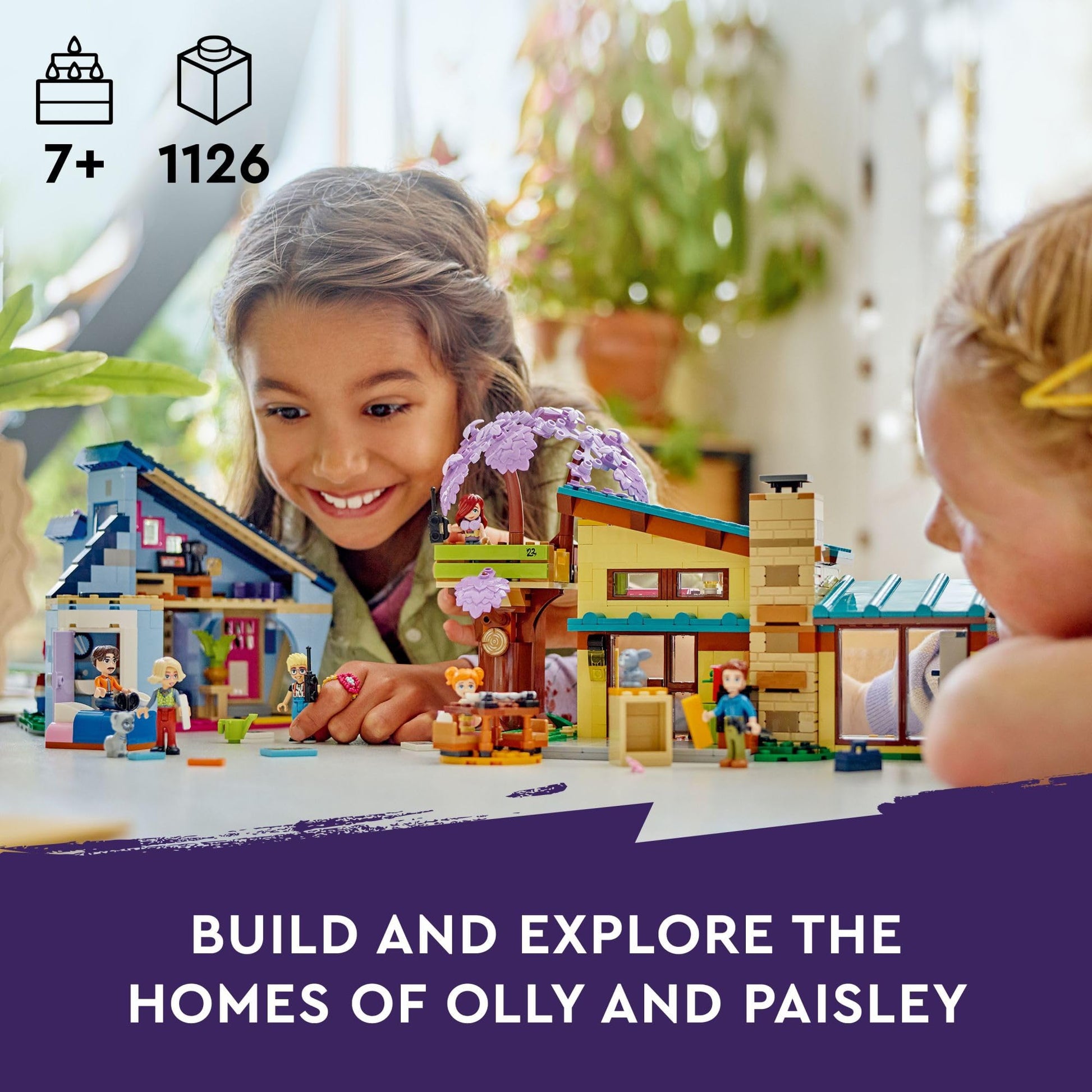 LEGO Friends Olly and Paisley's Family Houses Building Toys - Pretend Play Toy Figures & Playsets for Girls & Boys, Ages 7+ - Gift for Christmas -