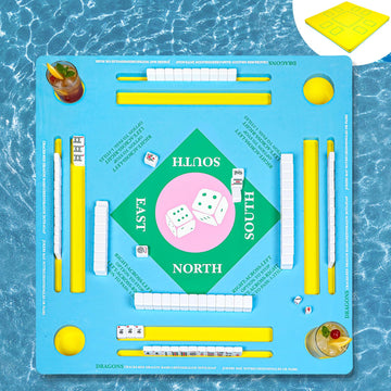 Luldesce Floating Mahjong Table for Pool Double-Sided 32.5"x32.5"