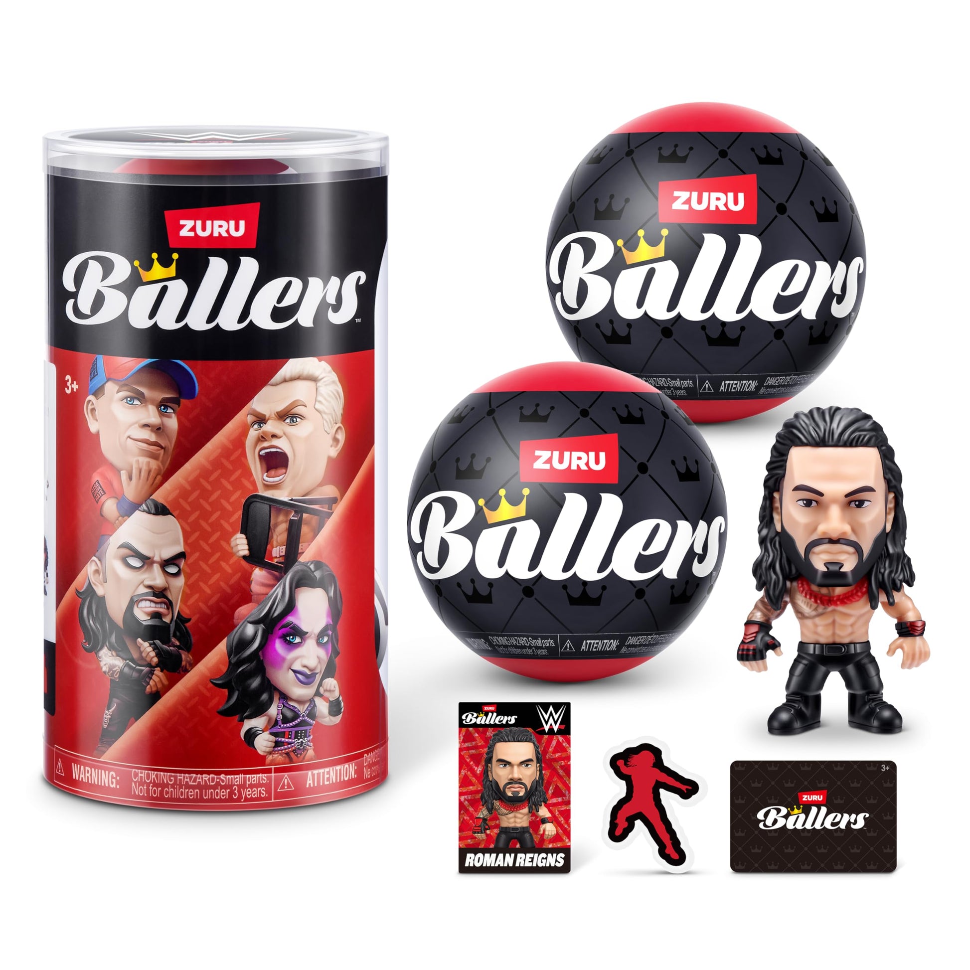 WWE Ballers Series 1(2 Pack) by ZURU - Official Licensed Product Surprise Unboxing Wrestling Collectible Sports Toy for Ages 3+