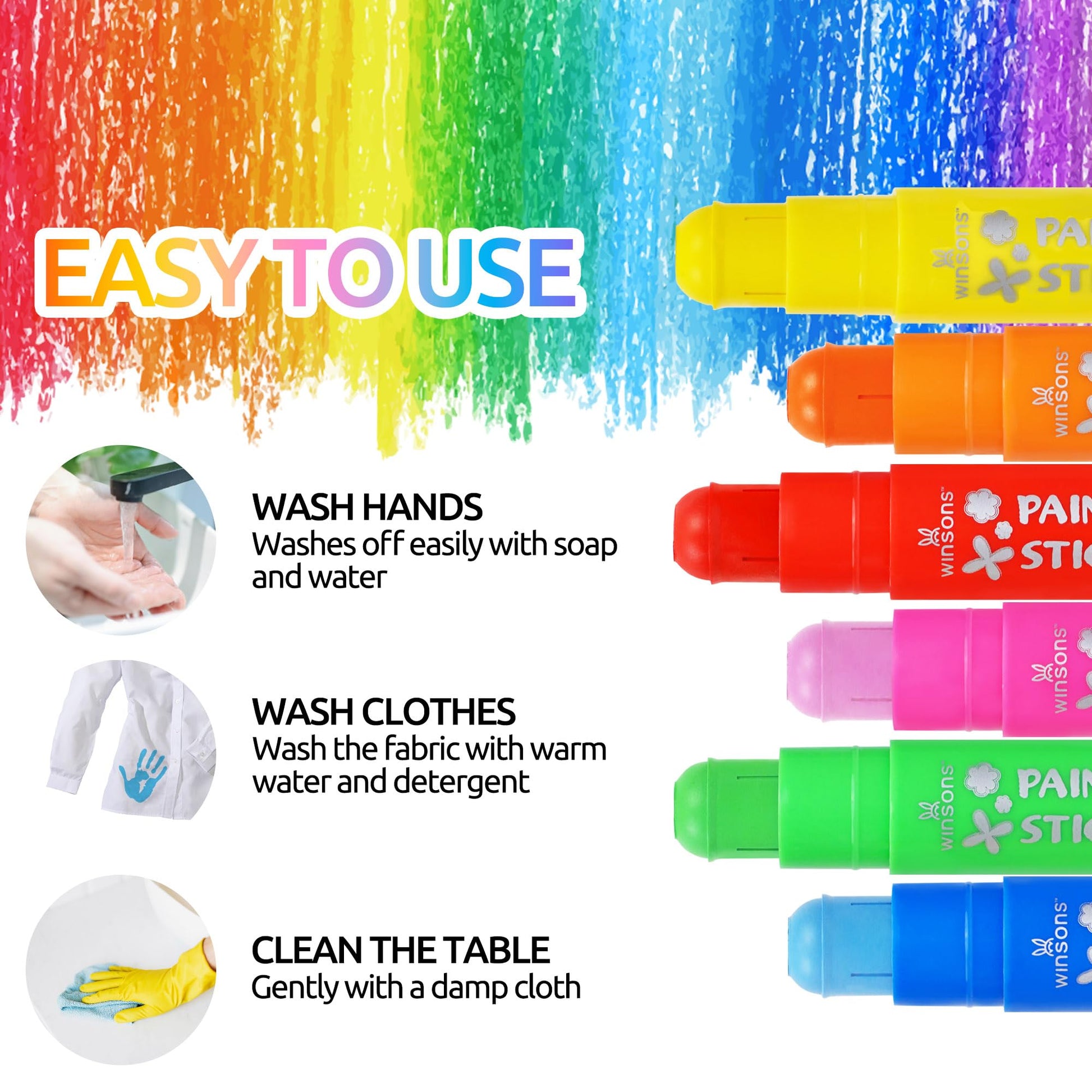 Tempera Paint Sticks,36 Vibrant Colors Washable Paint Sticks For Kids, Quick Drying, Non-Toxic, Suitable for Paper, Wood, Canvas, and Fabric