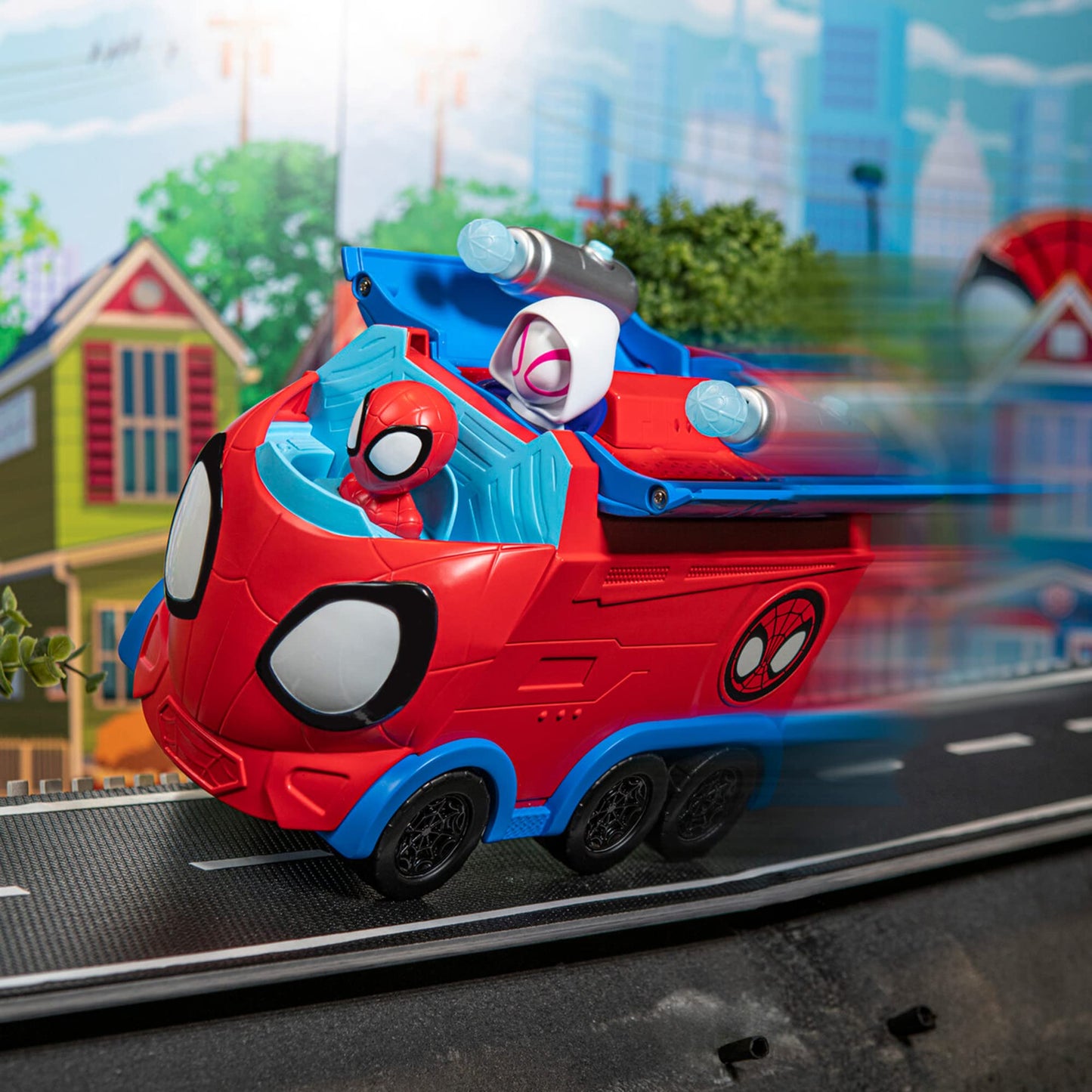 Jazwares Marvel's Spidey and His Amazing Friends Web Spinning Hauler - 8-Inch 3-in-1 Transforming Vehicle - Toys Featuring Your Friendly Neighborhood