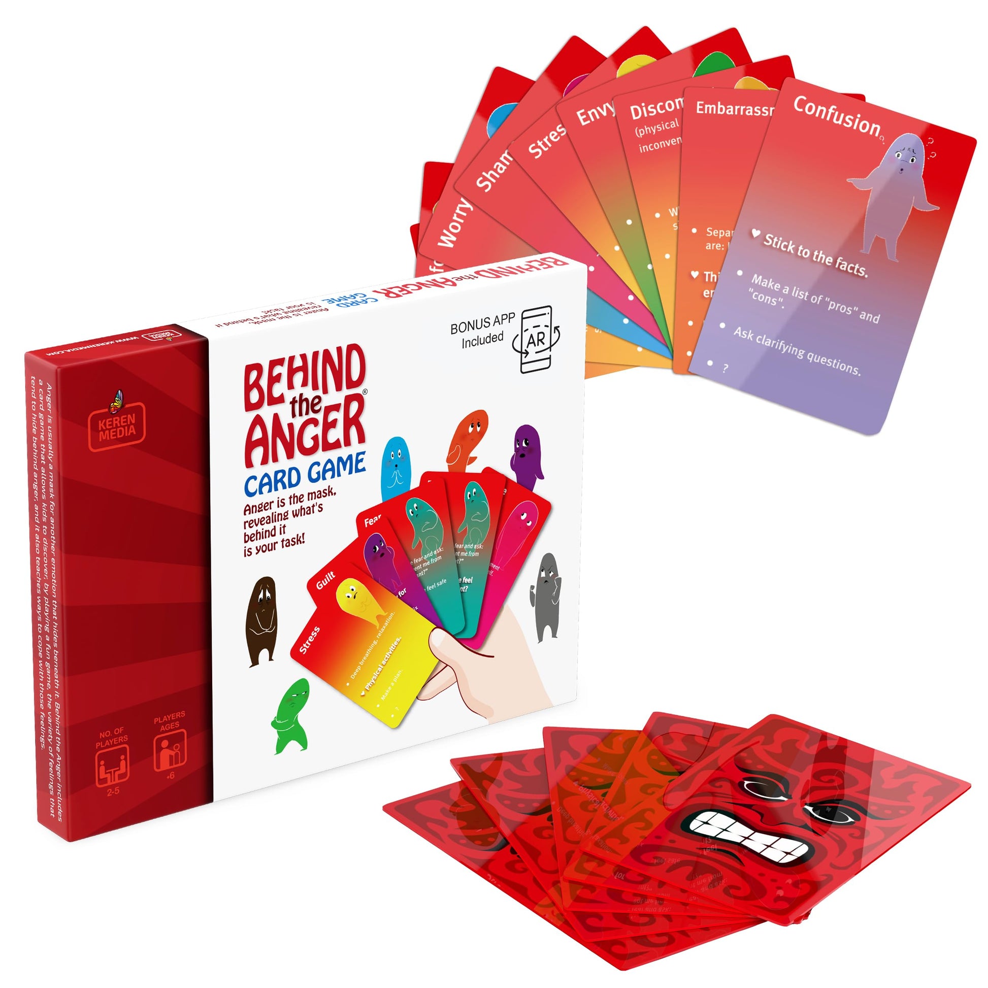 Behind The Anger Card Game | Family Therapy Games for Teens & Kids 6+ | Anger Management for Teens | CBT Games for Counseling Emotional Regulation
