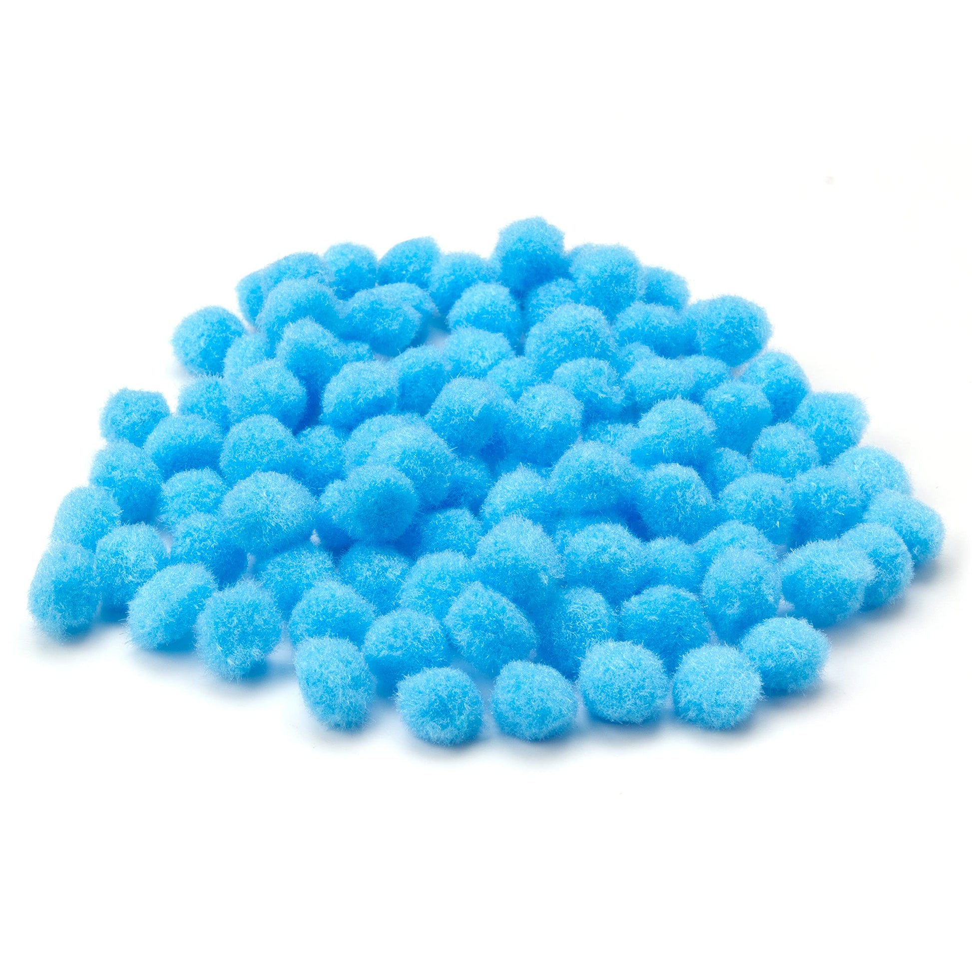 Cousin DIY Blue Light 1/2 inch Poms, 100 Pack