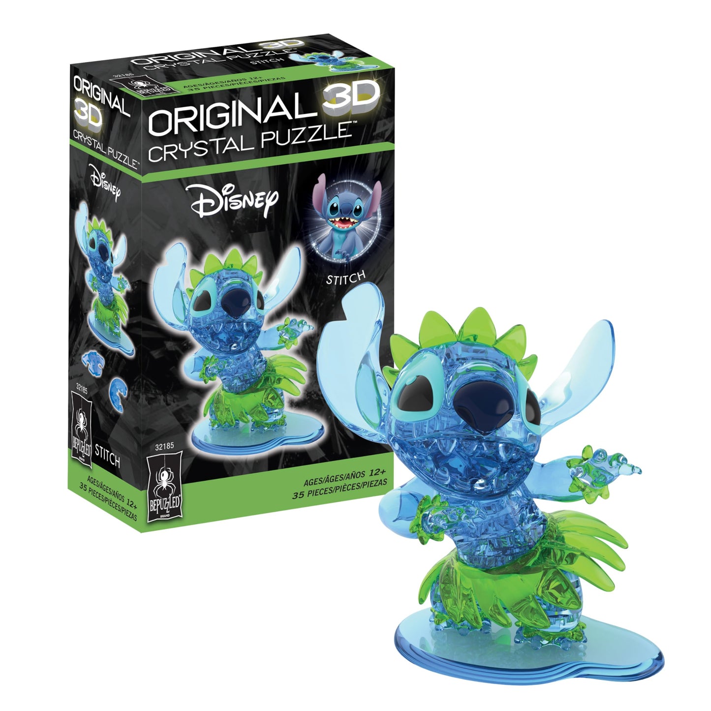 Disney Stitch II Crystal 3D Puzzle, 35-Pc Brain Teaser, Ages 12+