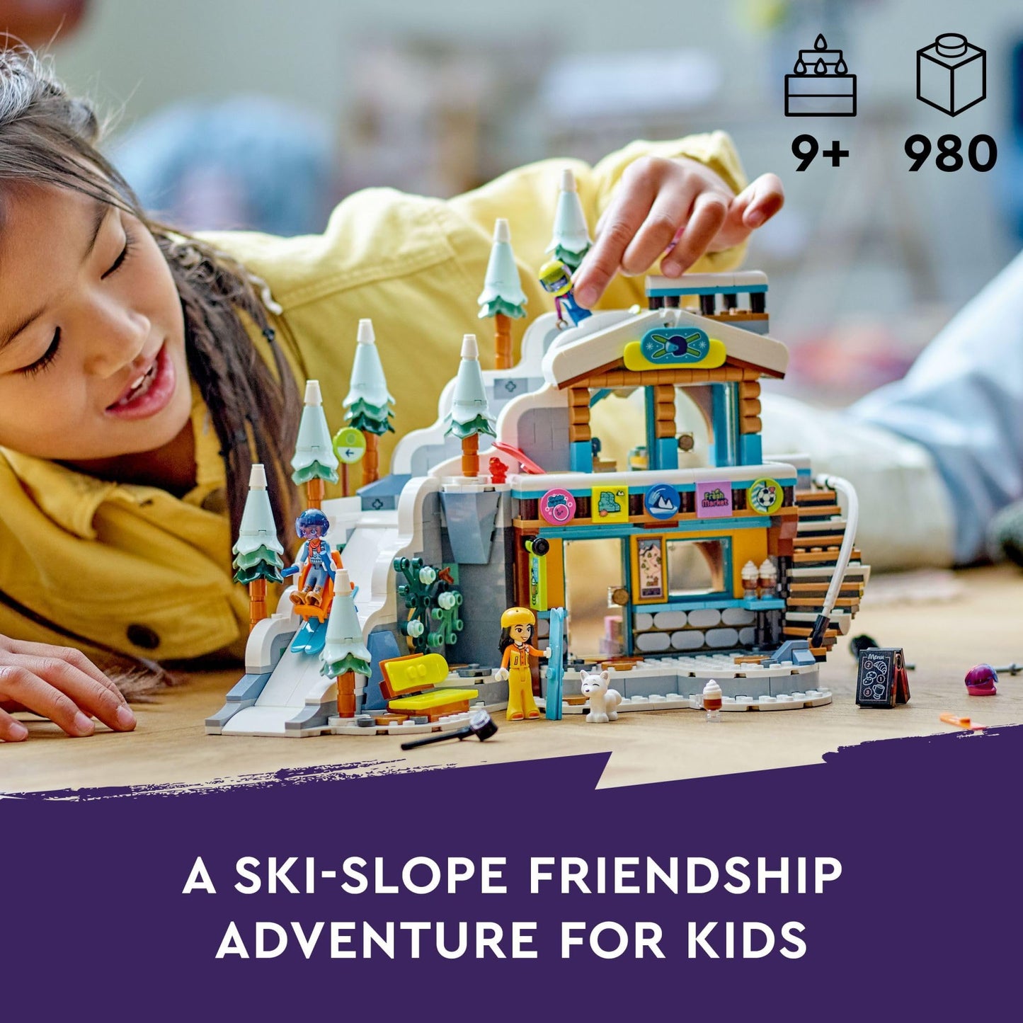 LEGO Friends Holiday Ski Slope and Café Building Toys - Pretend Play Toy Figures & Playsets for Girls & Boys, Ages 9+ - Gift for Birthdays - W/ 3