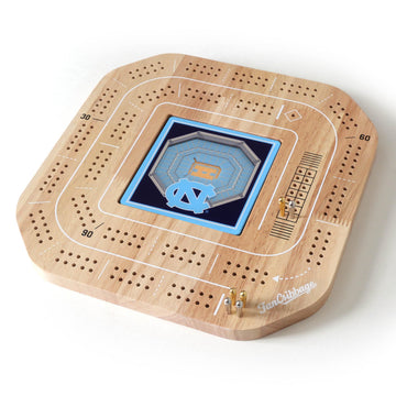 YouTheFan NCAA North Carolina Tar Heels Licensed Fan Cribbage Wood Board Game