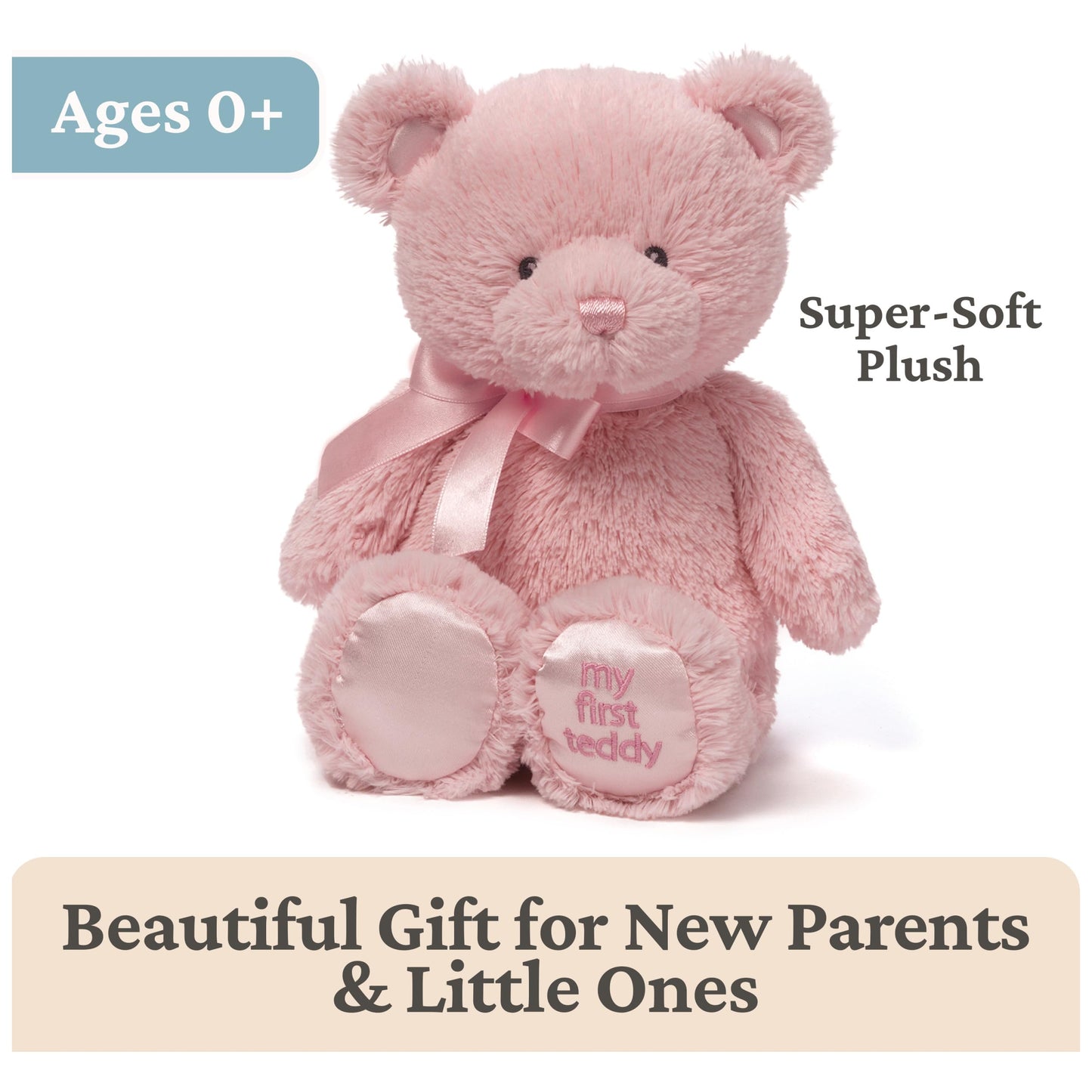 GUND My First Teddy Bear 10-Inch Pink Stuffed Animal for Ages 0+