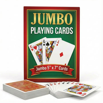 Bedwina Giant Jumbo Playing Cards, Large Print Playing Cards for Seniors, Kids, Adults - Funny Deck of Professional Poker Giant Card Games, Casino