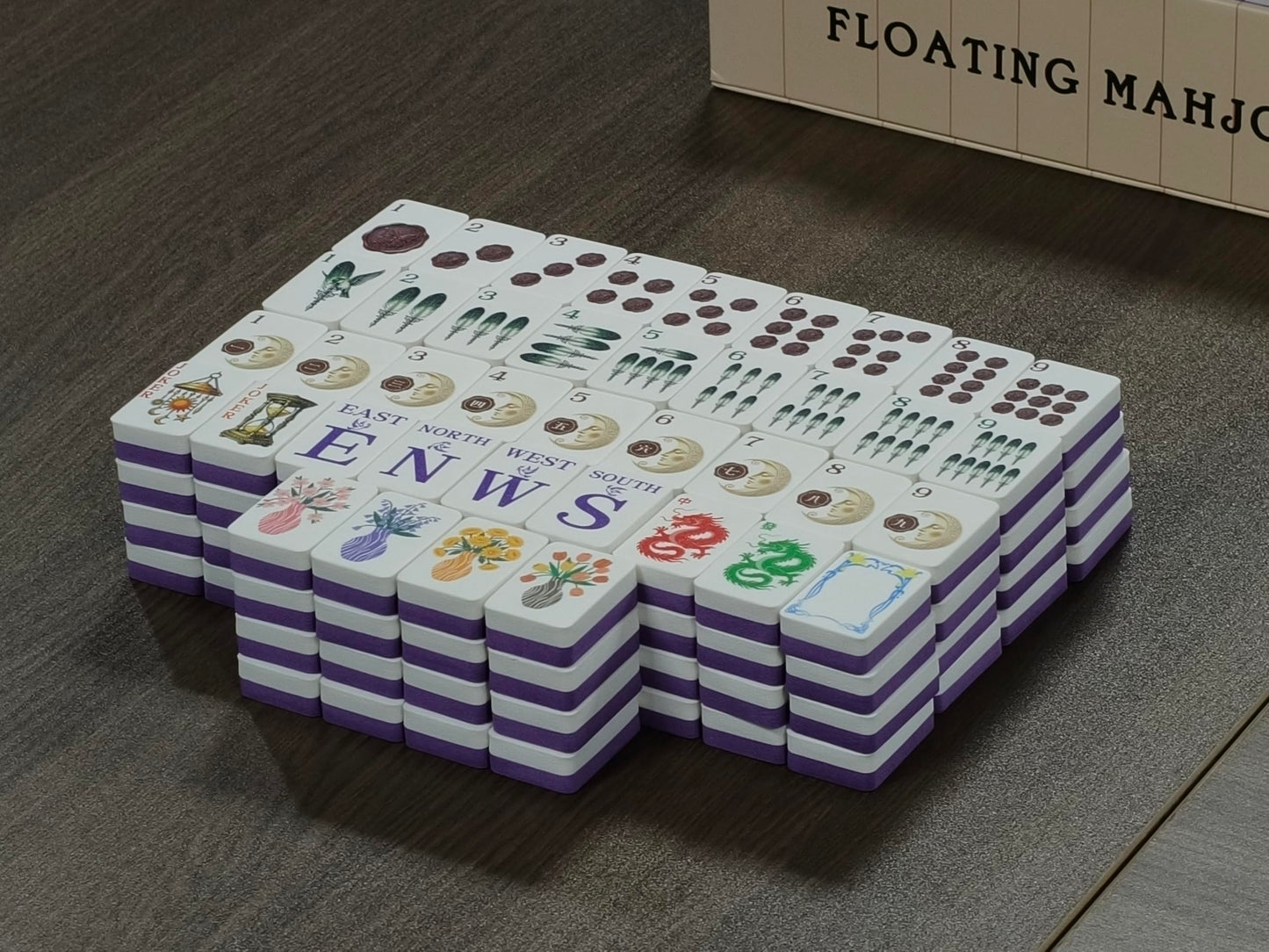 Floating Mahjong Tiles for Pool with Storage Bag & Dice, 1.45" Waterproof Floating Foam Mahjong Tile Set with Mahjong Cards 2026 for Mahjong Float