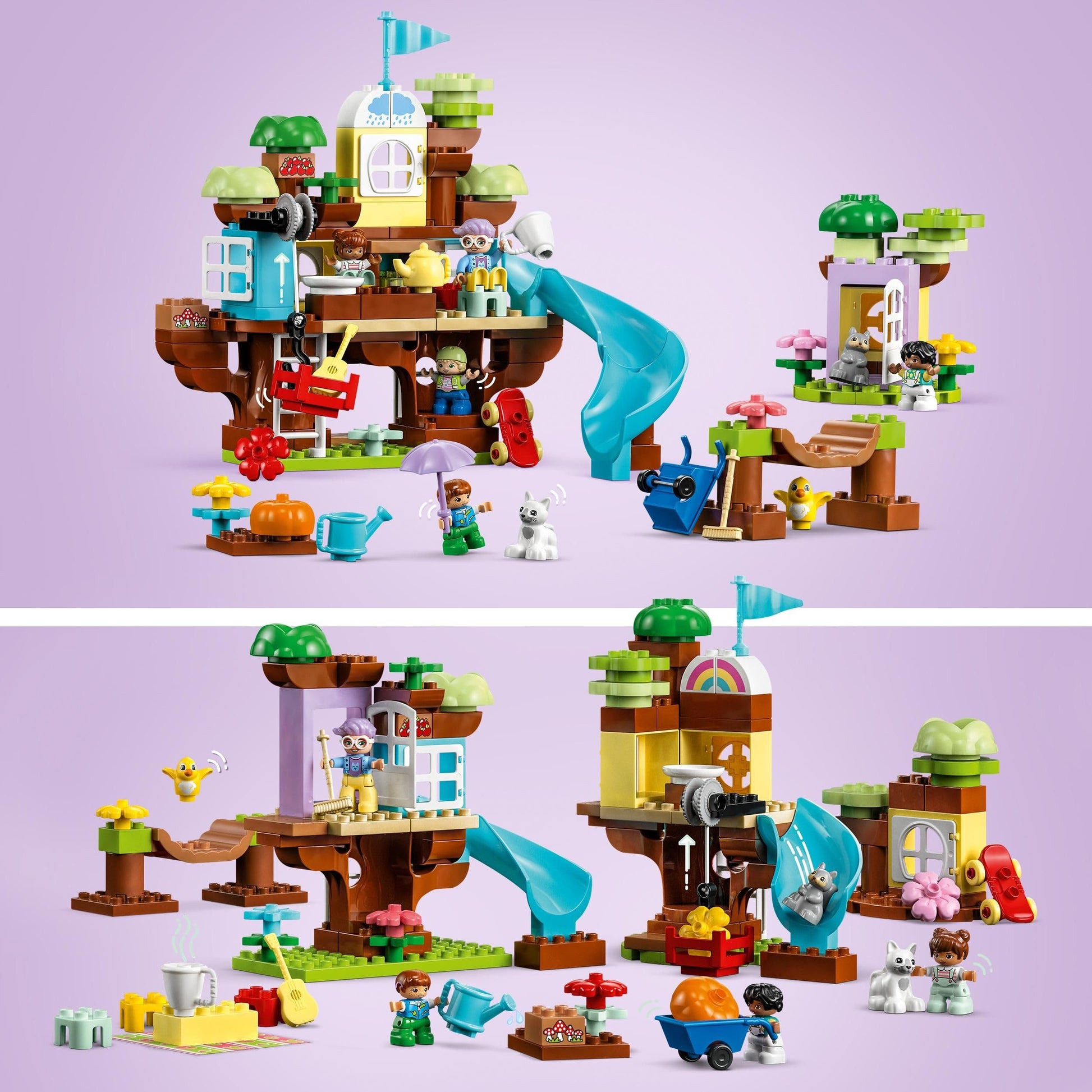 Lego DUPLO 3in1 Tree House 10993 Creative Building Toy for Toddlers, Includes 8 Figures for Teaching Social Skills, Playing Together and Group Play