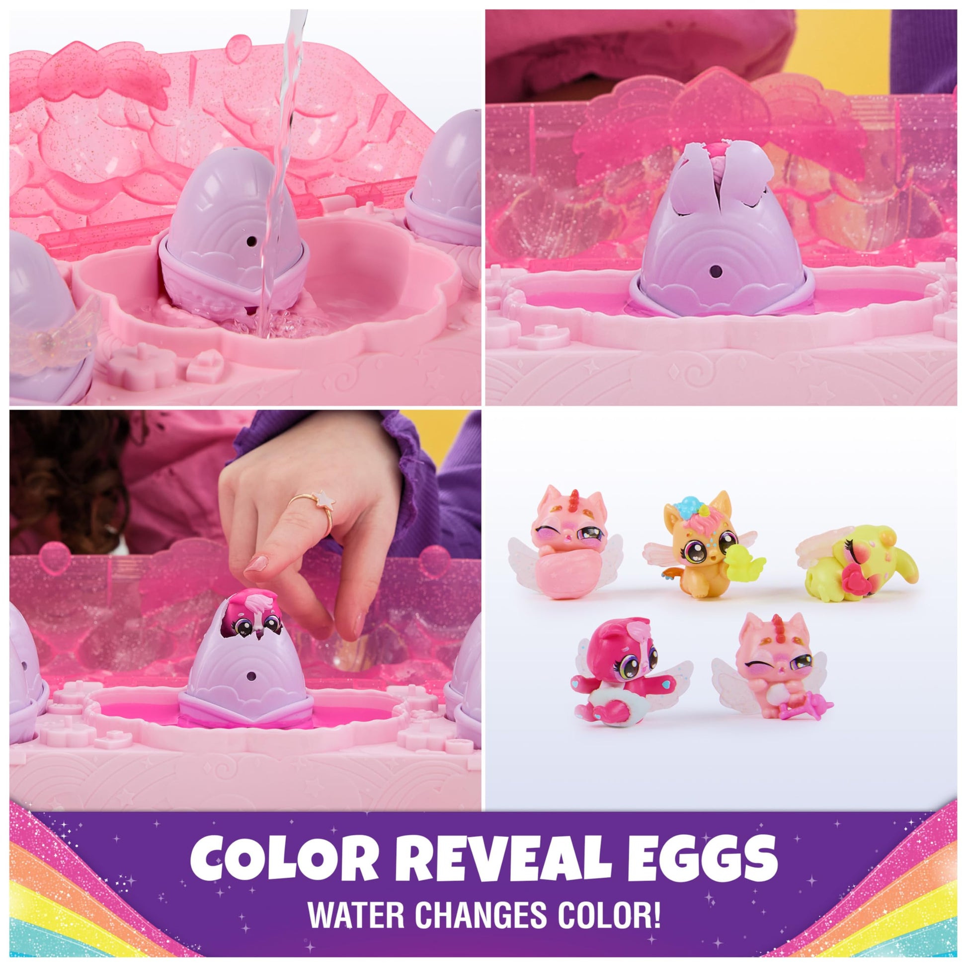 Hatchimals Alive, Rainbow Splash Carton, 5 Surprise Eggs, Ages 3+