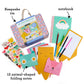 Petit Collage DIY Arts and Crafts Kit, Stationery Design - Craft Kit for Kids Includes 12 Animal Notecards, 1 Blank Journal, 2 Sticker Sheets, 4