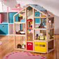 23pcs Brown Dollhouse Mini Furniture Kit Decoration DIY Accessories Including Dining Room Sitting Living Bedroom Set Toys for Baby Boys Children Girls
