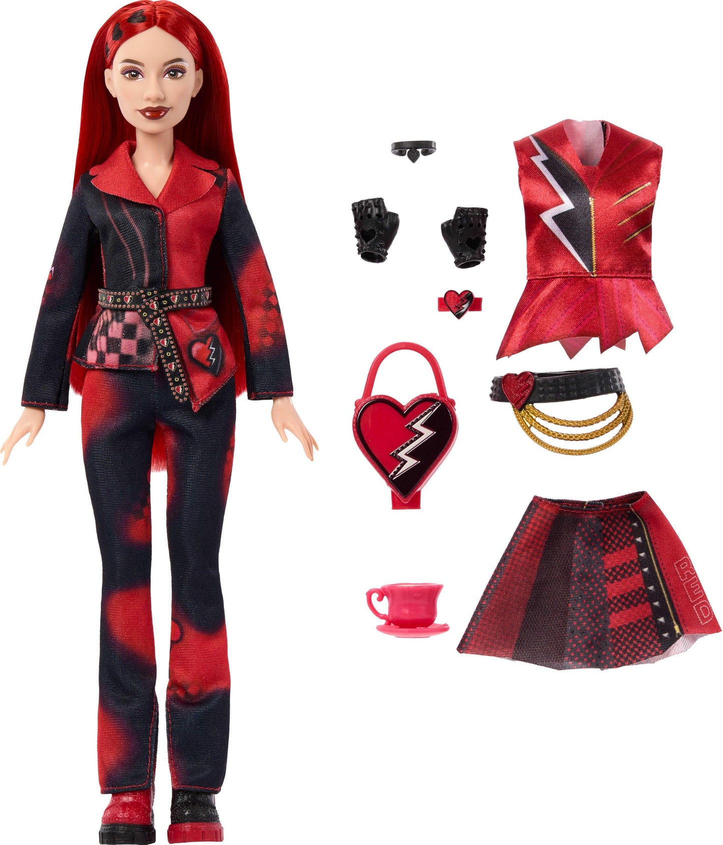 Mattel Disney Descendants: Wicked Wonderland Tea Party Reveal with 7 Surprises, a Red Fashion Doll in Movie Inspired Clothes & Accessories
