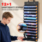 Playmat Holder, Playmat Tube Storage Bag for MTG, Fits 12+1 Card Game Playmats with Transparent Plastic Slots, Portable Organizer Rack for TCG/RPG Mat
