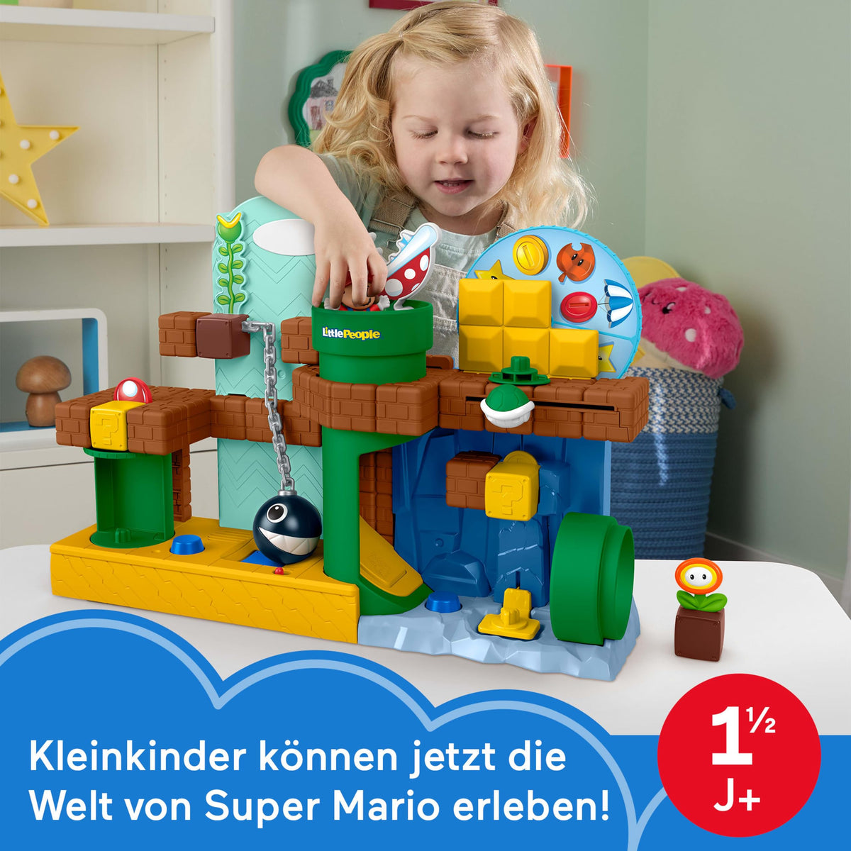 Fisher-Price Little People Toddler Toy My Mario Adventure Playset with Music Sounds & Figures for Preschool Kids Ages 18+ Months