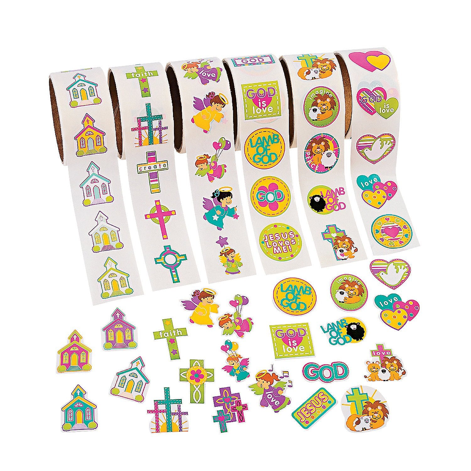 Fun Express Inspirational Stickers On A Roll, 6 Pieces