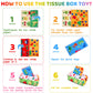 YOGINGO Baby Toys 6 to 12 Months - Tissue Box Toy Montessori for Babies 6-12 Months, Soft Stuffed High Contrast Crinkle Infant Sensory Toys