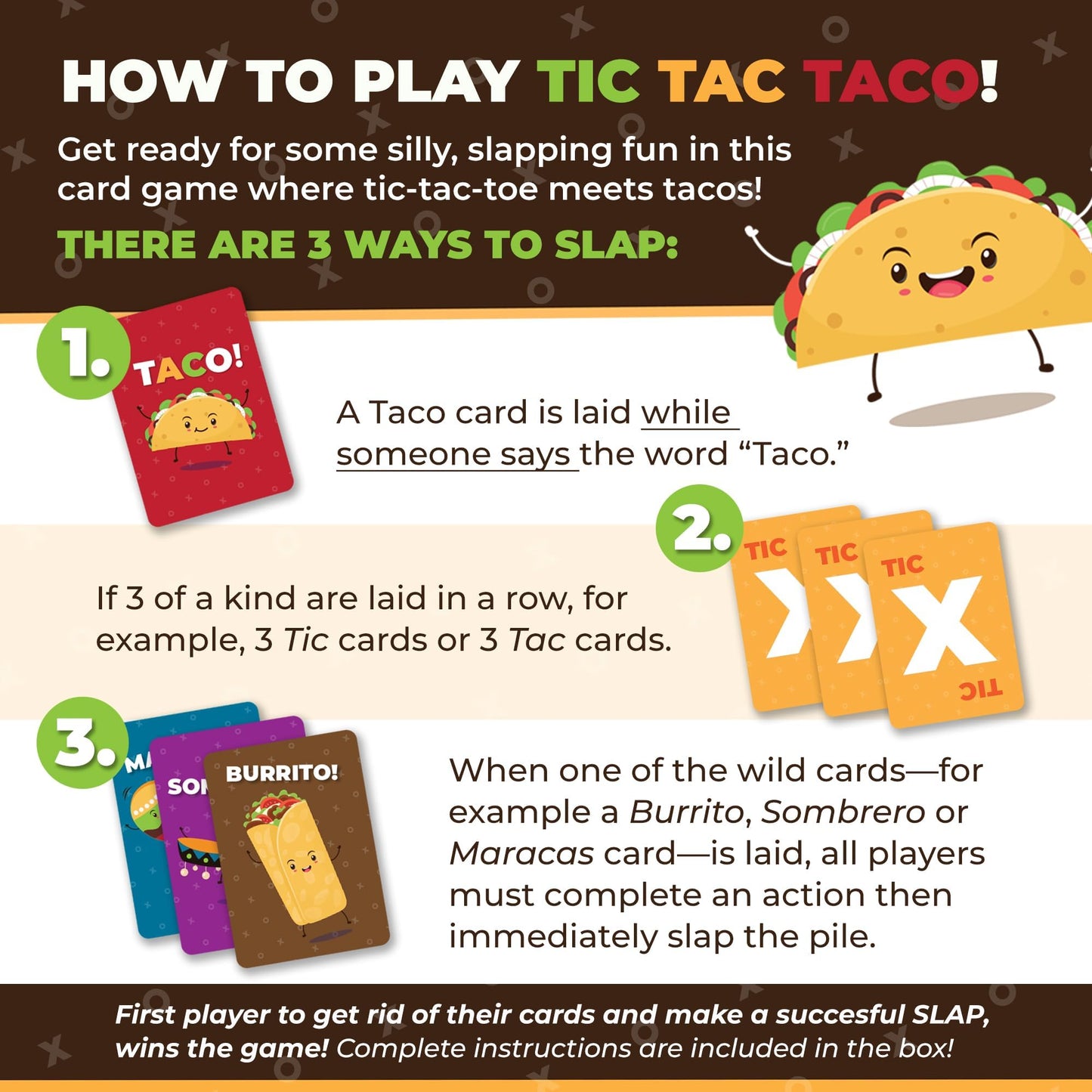Tic Tac Taco - Family Card Game for Kids & Adults - Funny Card Games, Indoor Games for Groups, Fun Family Bonding - Easy to Play for Young Kids Ages