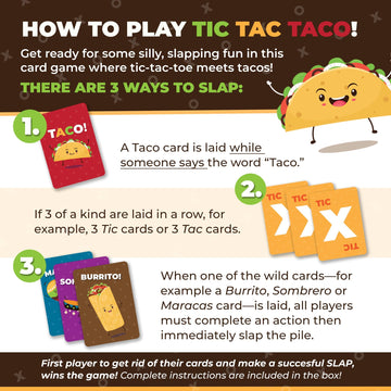 Tic Tac Taco - Family Card Game for Kids & Adults - Funny Card Games, Indoor Games for Groups, Fun Family Bonding - Easy to Play for Young Kids Ages